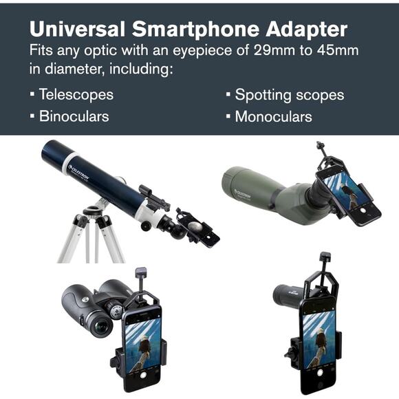 Celestron Universal Smartphone Adapter Telescope Binocular Spotting Scope - Picture 2 of 10